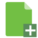 The green document icon with a plus.